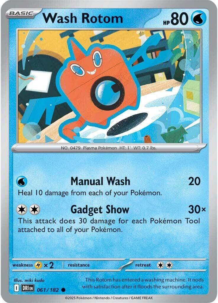 Wash Rotom [DRI - 061/182] Condition: Near Mint Collectible Trading Cards SV10: Destined Rivals Also available: Language: English Printing: Reverse Holofoil