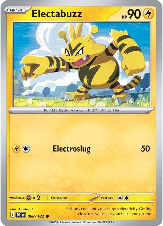 Electabuzz [DRI - 068/182] Condition: Near Mint Collectible Trading Cards SV10: Destined Rivals Also available: Language: English Printing: Reverse Holofoil