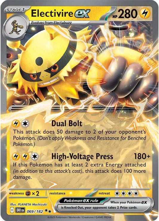 Electivire ex - 069/182 [DRI - 069/182] Condition: Near Mint Collectible Trading Cards SV10: Destined Rivals Also available: Language: English Printing: Holofoil