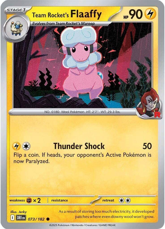 Team Rocket's Flaaffy [DRI - 073/182] Condition: Near Mint Collectible Trading Cards SV10: Destined Rivals Also available: Language: English Printing: Reverse Holofoil