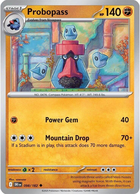 Probopass [DRI - 098/182] Condition: Near Mint Collectible Trading Cards SV10: Destined Rivals Also available: Language: English Printing: Reverse Holofoil
