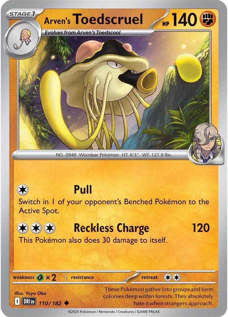 Arven's Toedscruel [DRI - 110/182] Condition: Near Mint Collectible Trading Cards SV10: Destined Rivals Also available: Language: English Printing: Reverse Holofoil