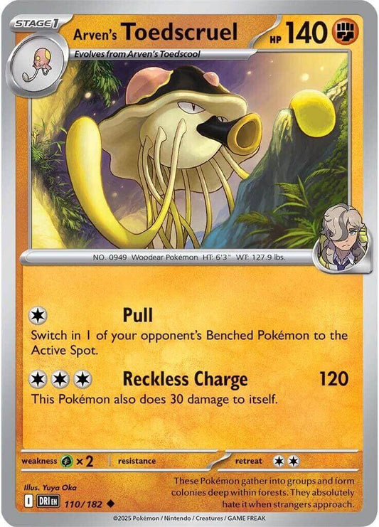 Arven's Toedscruel [DRI - 110/182] Condition: Near Mint Collectible Trading Cards SV10: Destined Rivals Also available: Language: English Printing: Reverse Holofoil