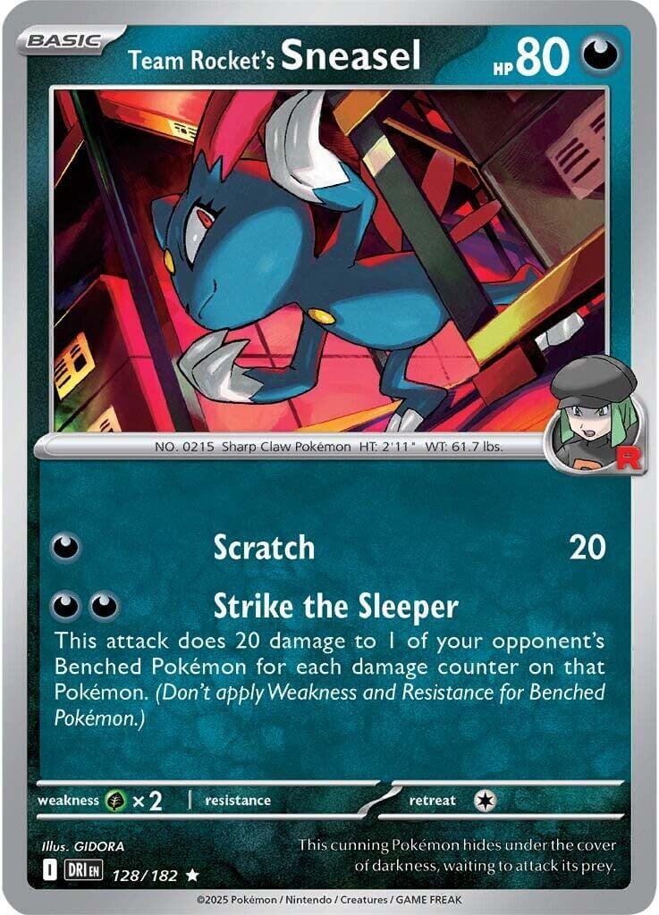 Team Rocket's Sneasel [DRI - 128/182] Condition: Near Mint Collectible Trading Cards SV10: Destined Rivals Also available: Language: English Printing: Holofoil