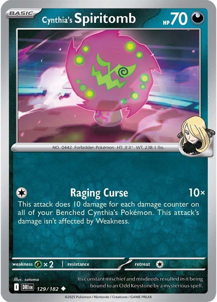 Cynthia's Spiritomb [DRI - 129/182] Condition: Near Mint Collectible Trading Cards SV10: Destined Rivals Also available: Language: English Printing: Reverse Holofoil
