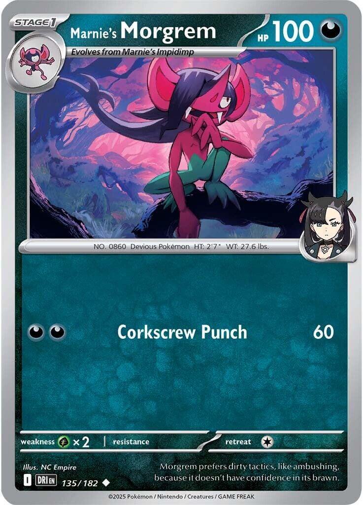 Marnie's Morgrem [DRI - 135/182] Condition: Near Mint Collectible Trading Cards SV10: Destined Rivals Also available: Language: English Printing: Reverse Holofoil