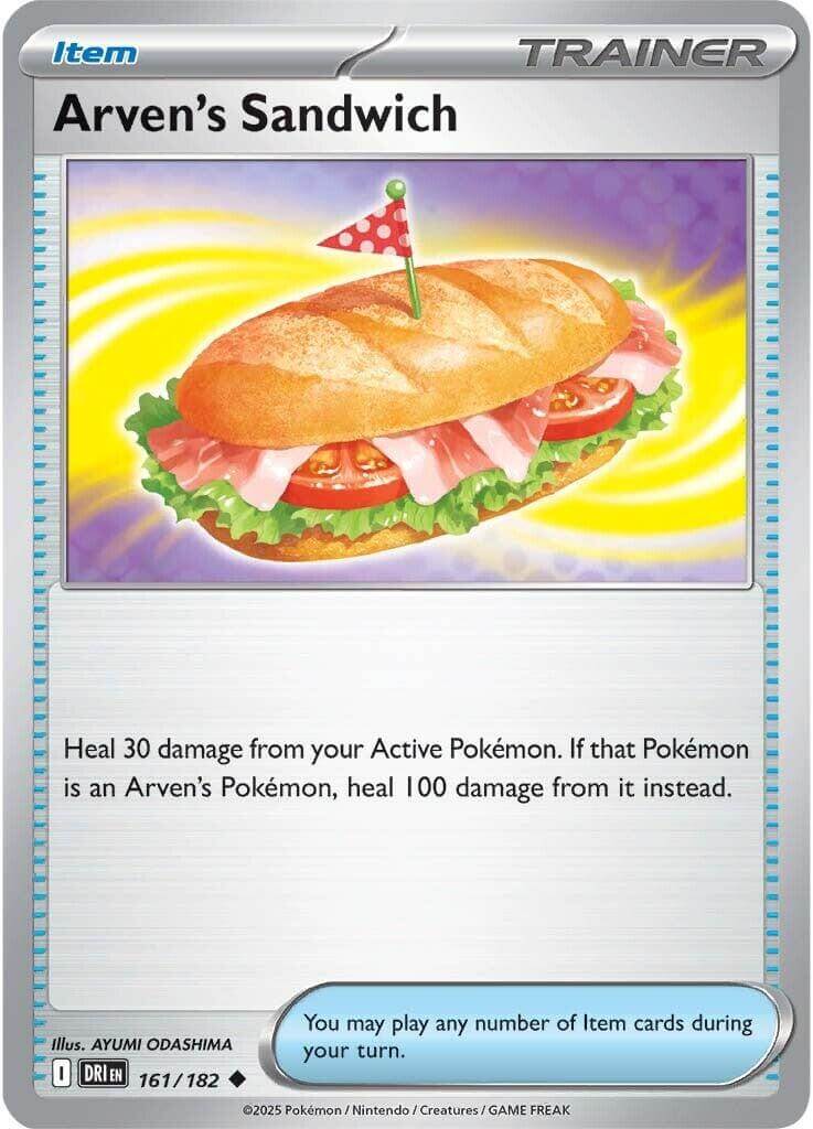 Arven's Sandwich [DRI - 161/182] Condition: Near Mint Collectible Trading Cards SV10: Destined Rivals Also available: Language: English Printing: Reverse Holofoil