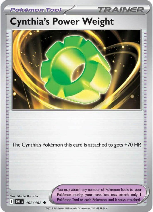 Cynthia's Power Weight [DRI - 162/182] Condition: Near Mint Collectible Trading Cards SV10: Destined Rivals Also available: Language: English Printing: Reverse Holofoil