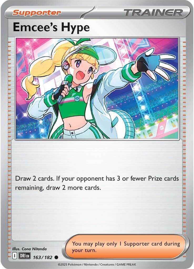 Emcee's Hype - 163/182 [DRI - 163/182] Condition: Near Mint Collectible Trading Cards SV10: Destined Rivals Also available: Language: English Printing: Reverse Holofoil