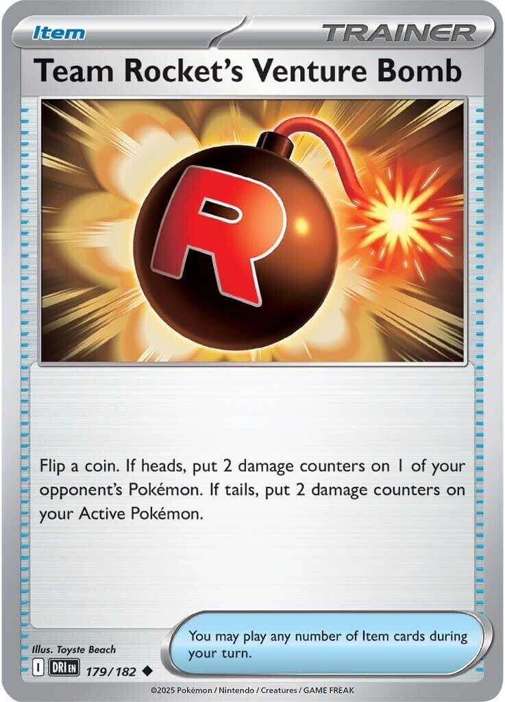 Team Rocket's Venture Bomb [DRI - 179/182] Condition: Near Mint Collectible Trading Cards SV10: Destined Rivals Also available: Language: English Printing: Reverse Holofoil