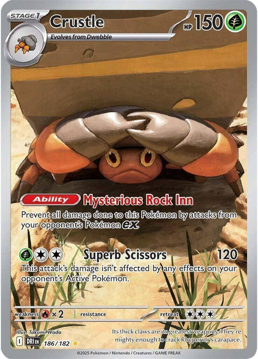 Crustle - 186/182 [DRI - 186/182] Condition: Near Mint Collectible Trading Cards SV10: Destined Rivals Also available: Language: English Printing: Holofoil