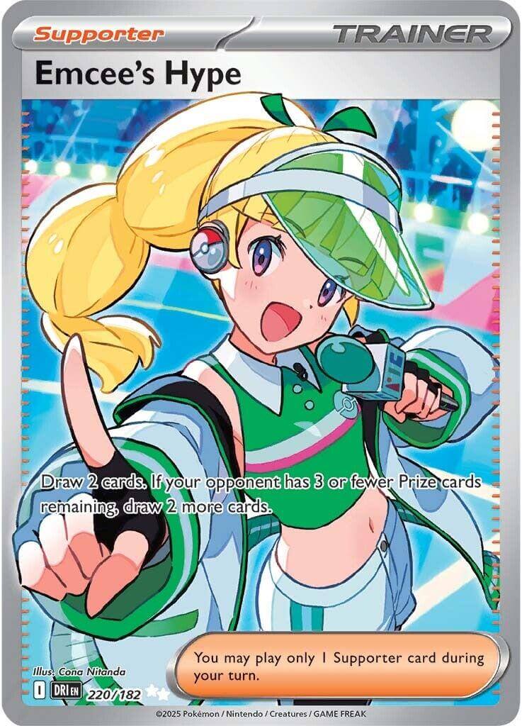 Emcee's Hype - 220/182 [DRI - 220/182] Condition: Near Mint Collectible Trading Cards SV10: Destined Rivals Also available: Language: English Printing: Holofoil