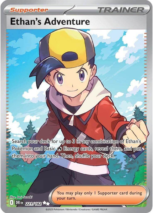 Ethan's Adventure - 221/182 [DRI - 221/182] Condition: Near Mint Collectible Trading Cards SV10: Destined Rivals Also available: Language: English Printing: Holofoil