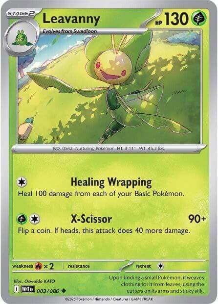 Leavanny [WHT - 003/086] Condition: Near Mint Collectible Trading Cards SV: White Flare Also available: Language: English Printing: Reverse Holofoil