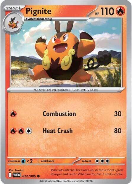 Pignite [WHT - 012/086] Condition: Near Mint Collectible Trading Cards SV: White Flare Also available: Language: English Printing: Reverse Holofoil