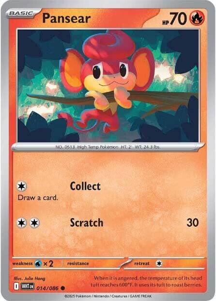 Pansear [WHT - 014/086] Condition: Near Mint Collectible Trading Cards SV: White Flare Also available: Language: English Printing: Reverse Holofoil