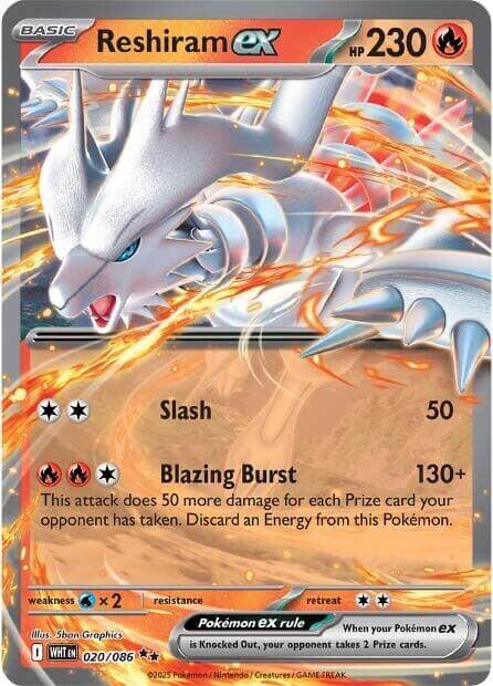 Reshiram ex [WHT - 020/086] Condition: Near Mint Collectible Trading Cards SV: White Flare Also available: Language: English Printing: Holofoil