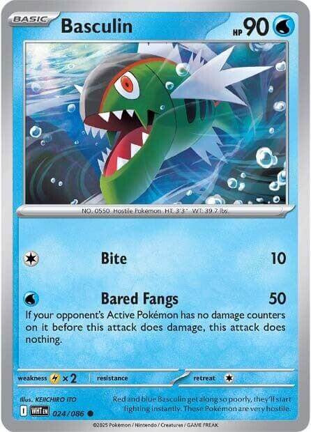 Basculin [WHT - 024/086] Condition: Near Mint Collectible Trading Cards SV: White Flare Also available: Language: English Printing: Reverse Holofoil