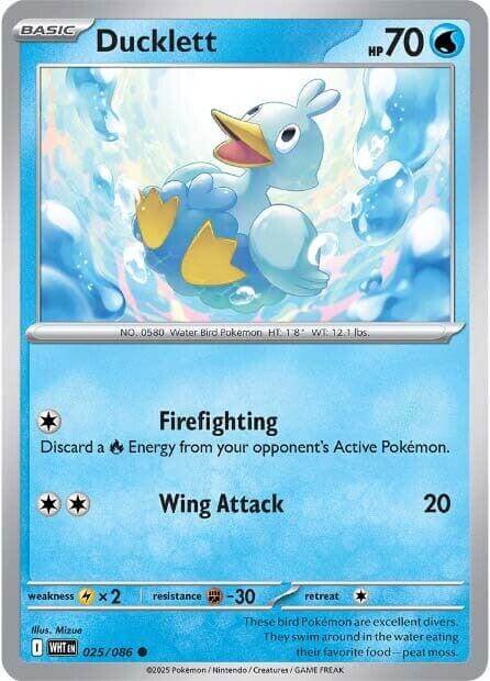 Ducklett [WHT - 025/086] Condition: Near Mint Collectible Trading Cards SV: White Flare Also available: Language: English Printing: Reverse Holofoil