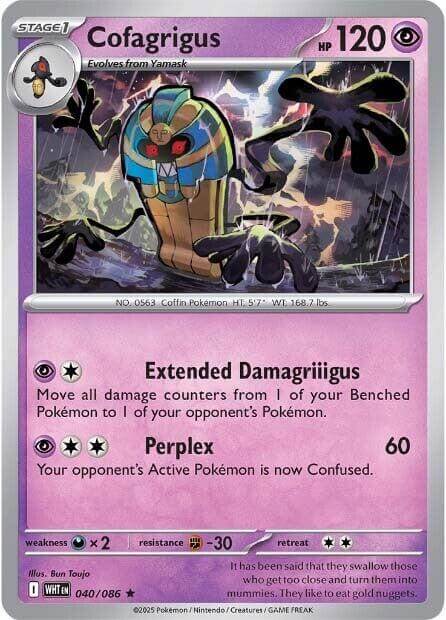 Cofagrigus [WHT - 040/086] Condition: Near Mint Collectible Trading Cards SV: White Flare Also available: Language: English Printing: Reverse Holofoil