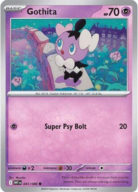 Gothita [WHT - 041/086] Condition: Near Mint Collectible Trading Cards SV: White Flare Also available: Language: English Printing: Reverse Holofoil