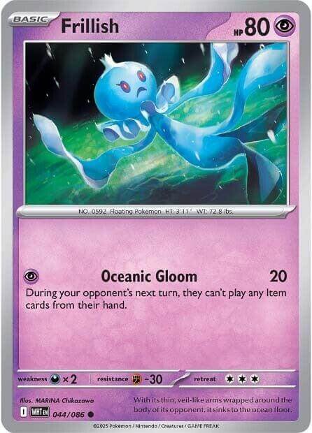 Frillish [WHT - 044/086] Condition: Near Mint Collectible Trading Cards SV: White Flare Also available: Language: English Printing: Reverse Holofoil