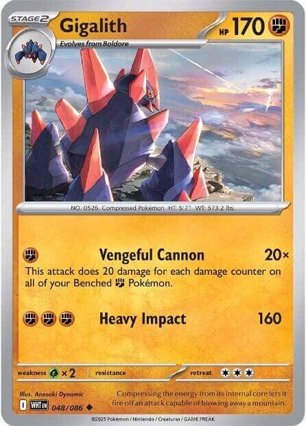Gigalith [WHT - 048/086] Condition: Near Mint Collectible Trading Cards SV: White Flare Also available: Language: English Printing: Reverse Holofoil