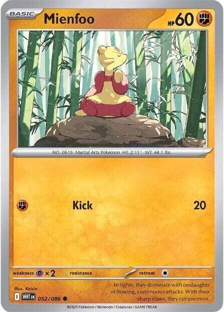 Mienfoo [WHT - 052/086] Condition: Near Mint Collectible Trading Cards SV: White Flare Also available: Language: English Printing: Reverse Holofoil
