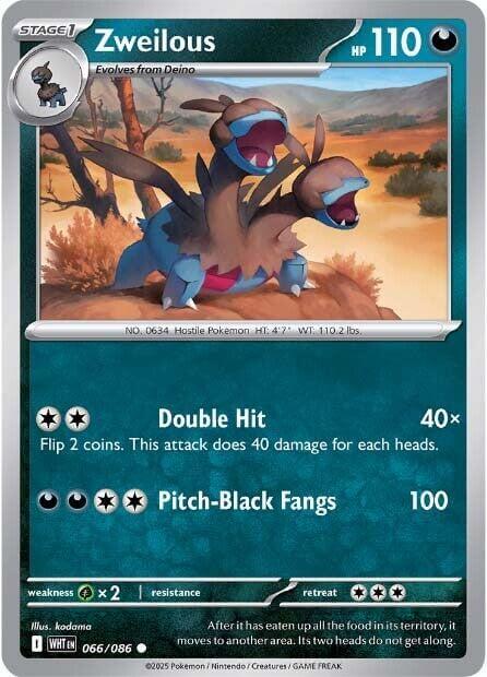 Zweilous [WHT - 066/086] Condition: Near Mint Collectible Trading Cards SV: White Flare Also available: Language: English Printing: Reverse Holofoil
