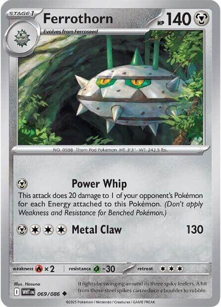 Ferrothorn [WHT - 069/086] Condition: Near Mint Collectible Trading Cards SV: White Flare Also available: Language: English Printing: Reverse Holofoil