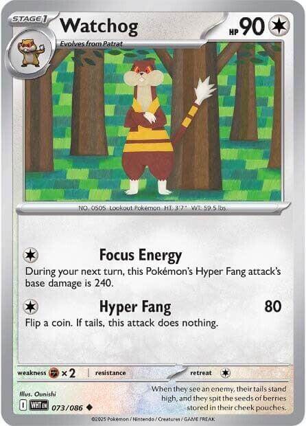 Watchog [WHT - 073/086] Condition: Near Mint Collectible Trading Cards SV: White Flare Also available: Language: English Printing: Reverse Holofoil