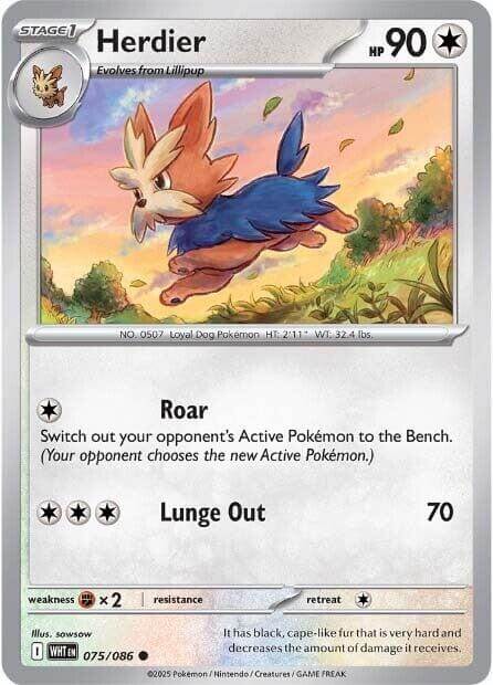 Herdier [WHT - 075/086] Condition: Near Mint Collectible Trading Cards SV: White Flare Also available: Language: English Printing: Reverse Holofoil