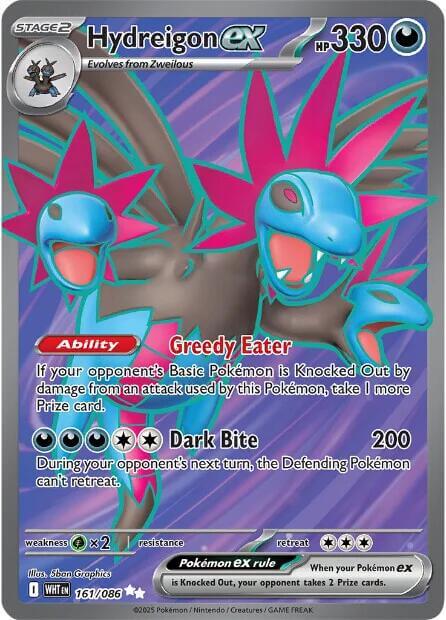 Hydreigon ex - 161/086 [WHT - 161/086] Condition: Near Mint Collectible Trading Cards SV: White Flare Also available: Language: English Printing: Holofoil