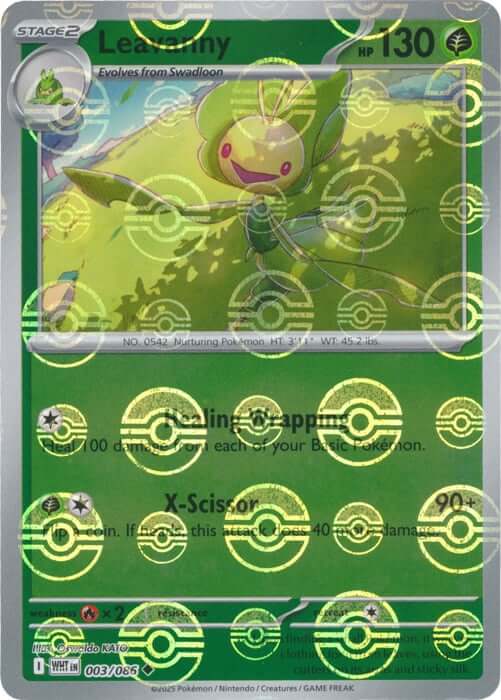 Leavanny (Poke Ball Pattern) [WHT - 003/086] Condition: Near Mint Collectible Trading Cards SV: White Flare Also available: Language: English Printing: Holofoil