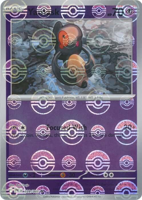 Yamask (Poke Ball Pattern) [WHT - 039/086] Condition: Near Mint Collectible Trading Cards SV: White Flare Also available: Language: English Printing: Holofoil