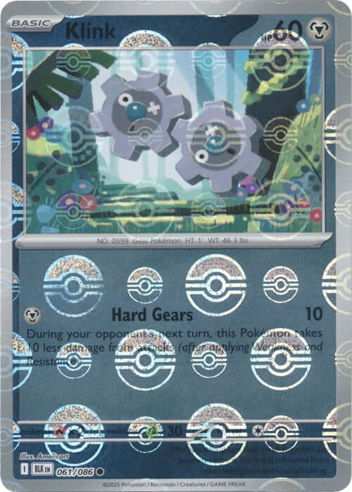Klink (Poke Ball Pattern) [BLK - 061/086] Condition: Near Mint Collectible Trading Cards SV: Black Bolt Also available: Language: English Printing: Holofoil