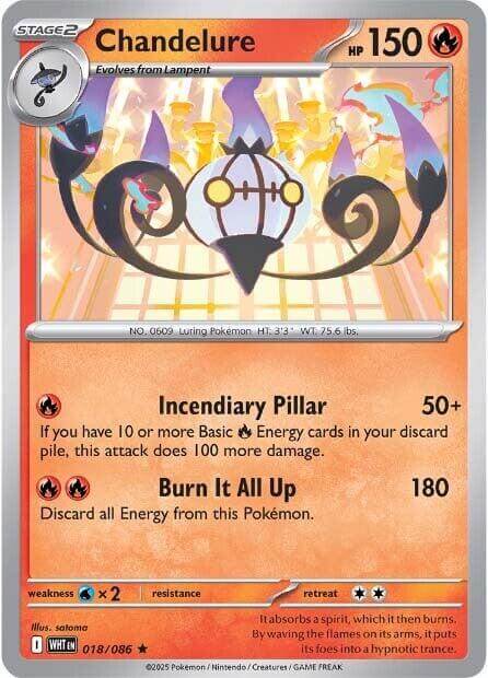 Chandelure [WHT - 018/086] Condition: Near Mint Collectible Trading Cards SV: White Flare Also available: Language: English Printing: Holofoil