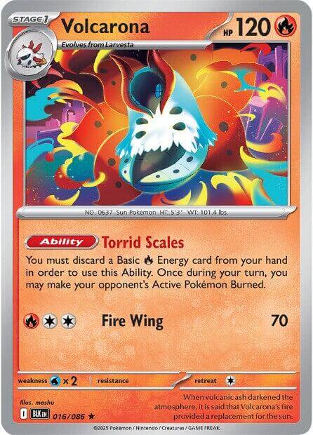 Volcarona [BLK - 016/086] Condition: Near Mint Collectible Trading Cards SV: Black Bolt Also available: Language: English Printing: Reverse Holofoil