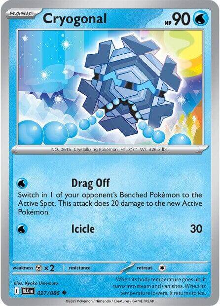 Cryogonal [BLK - 027/086] Condition: Near Mint Collectible Trading Cards SV: Black Bolt Also available: Language: English Printing: Reverse Holofoil