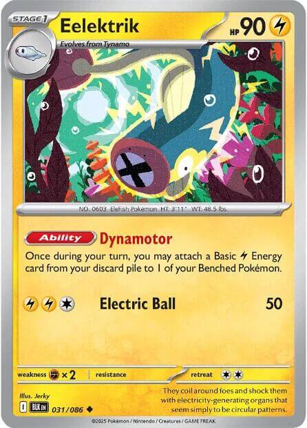 Eelektrik [BLK - 031/086] Condition: Near Mint Collectible Trading Cards SV: Black Bolt Also available: Language: English Printing: Reverse Holofoil