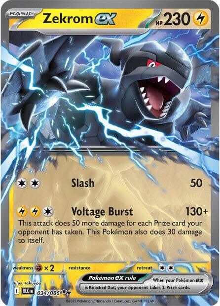 Zekrom ex [BLK - 034/086] Condition: Near Mint Collectible Trading Cards SV: Black Bolt Also available: Language: English Printing: Holofoil