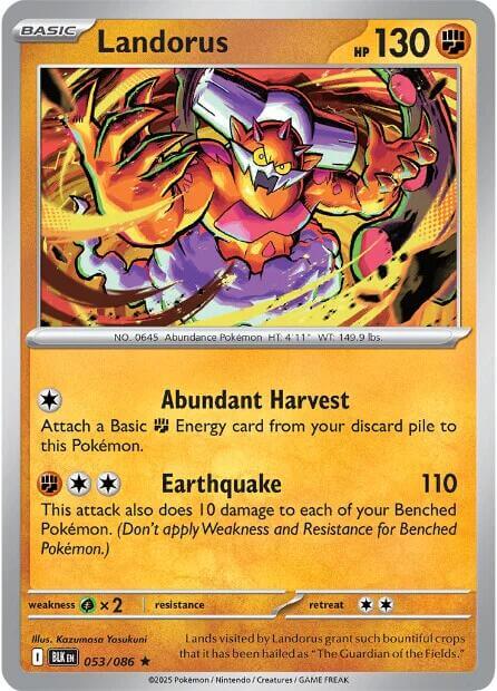 Landorus [BLK - 053/086] Condition: Near Mint Collectible Trading Cards SV: Black Bolt Also available: Language: English Printing: Reverse Holofoil