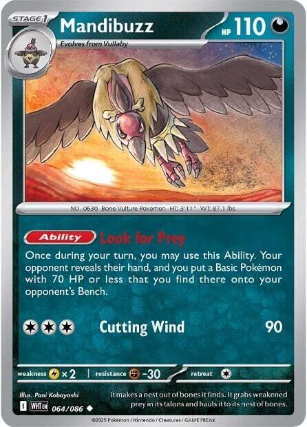 Mandibuzz [WHT - 064/086] Condition: Near Mint Collectible Trading Cards SV: White Flare Also available: Language: English Printing: Reverse Holofoil