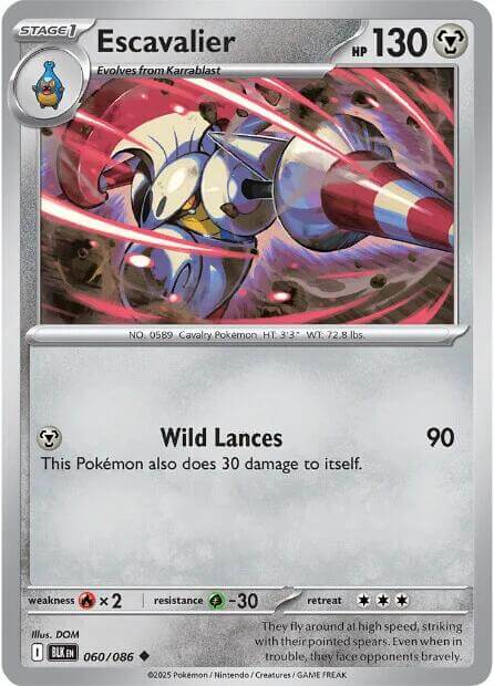 Escavalier [BLK - 060/086] Condition: Near Mint Collectible Trading Cards SV: Black Bolt Also available: Language: English Printing: Reverse Holofoil