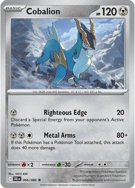 Cobalion [BLK - 066/086] Condition: Near Mint Collectible Trading Cards SV: Black Bolt Also available: Language: English Printing: Reverse Holofoil