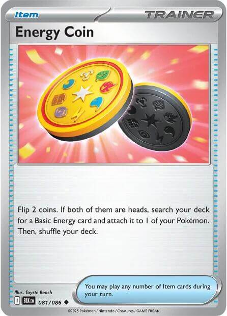 Energy Coin [BLK - 081/086] Condition: Near Mint Collectible Trading Cards SV: Black Bolt Also available: Language: English Printing: Reverse Holofoil