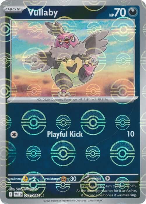Vullaby (Poke Ball Pattern) [WHT - 063/086] Condition: Near Mint Collectible Trading Cards SV: White Flare Also available: Language: English Printing: Holofoil