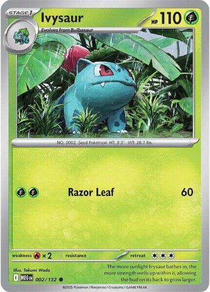 Ivysaur - 002/132 [MEG - 002/132] Condition: Near Mint Collectible Trading Cards ME01: Mega Evolution Also available: Language: English Printing: Reverse Holofoil