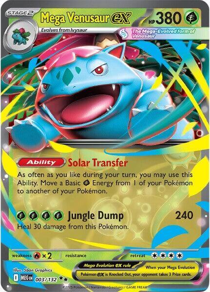 Mega Venusaur ex - 003/132 [MEG - 003/132] Condition: Near Mint Collectible Trading Cards ME01: Mega Evolution Also available: Language: English Printing: Holofoil