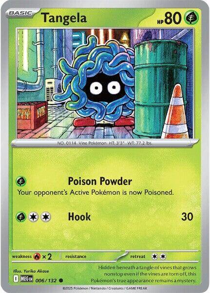 Tangela [MEG - 006/132] Condition: Near Mint Collectible Trading Cards ME01: Mega Evolution Also available: Language: English Printing: Reverse Holofoil